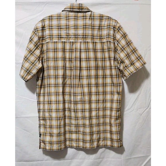 Kuhl Mens Shirt Medium M Button Up Short Sleeve Plaid Orange Outdoor - Picture 3 of 8